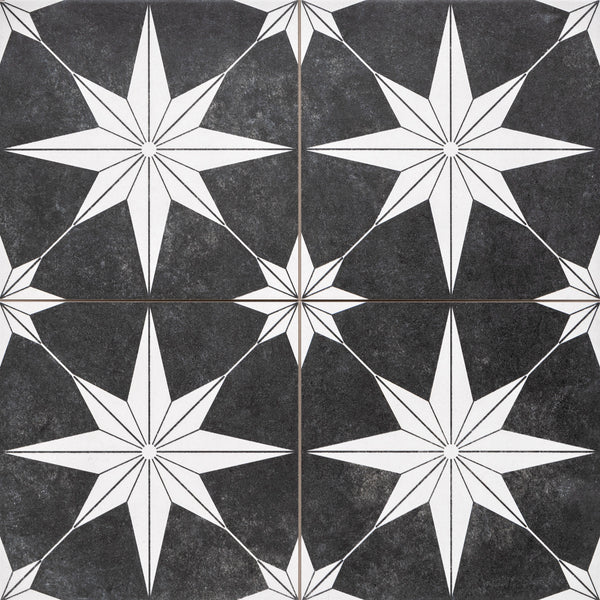 Etoile Black Star Pre-Scored Tile (45 x 45 cm)