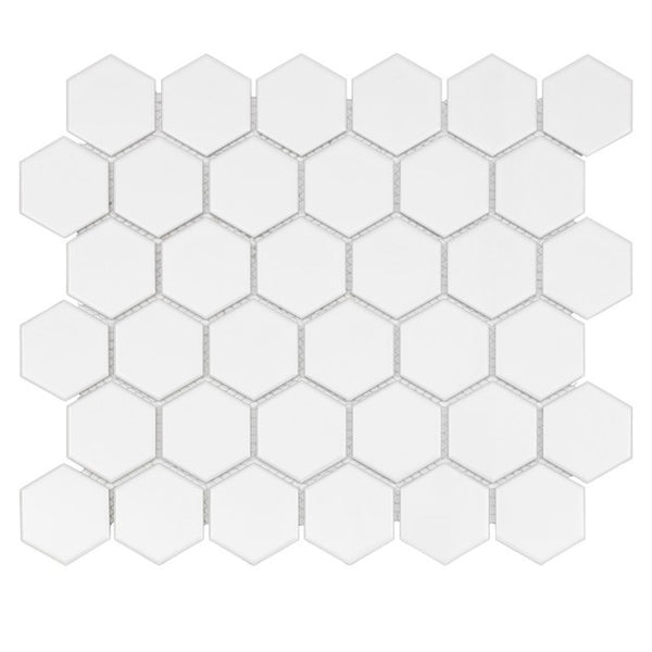 Hexagonia White Mosaic Tile